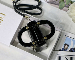 Dior MICRO LADY Dior Bag S0856 Black Patent Cannage Lambskin - Default Title - View 9