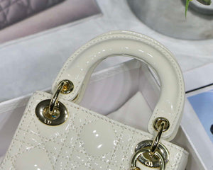 Dior MICRO LADY Dior Bag S0856 White Patent Cannage Lambskin - Default Title - View 4