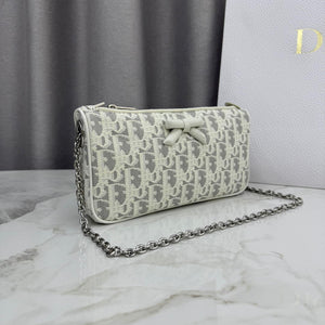 Dior Promenade Pouch with Chain White Dior Oblique Jacquard S2504OUQY_M928 - Default Title - View 2
