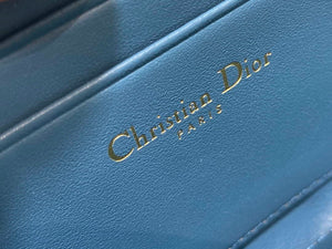 Dior S0011 Lady Dior Zipper Card Holder Medium Blue patent leather Lambskin - Default Title - View 6