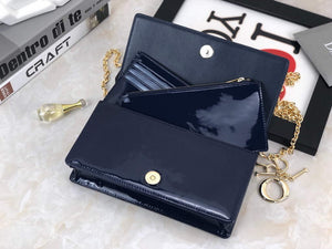 Dior S0204 Lady Dior Pouch Patent Cannage Calfskin Navy Blue - Default Title - View 8