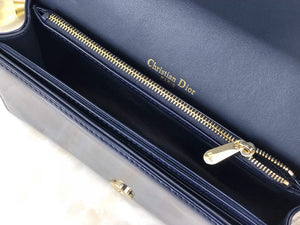 Dior S0204 Lady Dior Pouch Patent Cannage Calfskin Navy Blue - Default Title - View 9