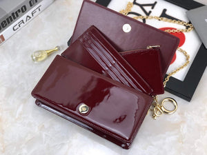 Dior S0204 Lady Dior Pouch Patent Cannage Calfskin Wine Red - Default Title - View 8