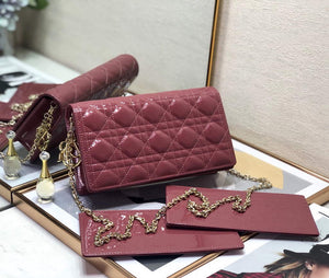 Dior S0204 Lady Dior Pouch Patent Cannage Calfskin Light Purple - Default Title - View 3