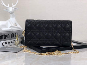 Dior S0204 Lady Dior Pouch Ultramatte Cannage Calfskin Black - Default Title - View 1