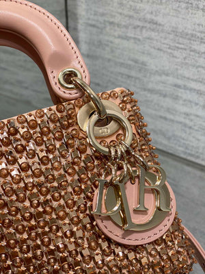 Dior S0856 MICRO LADY BAG Limited edition handmade beads Lambskin Pink - Default Title - View 3