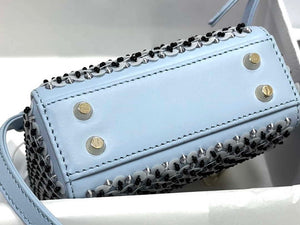Dior S0856 Micro Lady Dior Bag Horizon Blue Metallic Cannage Lambskin embroidery sequins - Default Title - View 4
