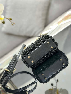 Dior S0856 MICRO LADY DIOR BAG Horizon Metallic Cannage Lambskin embroidery beads Black - Default Title - View 4
