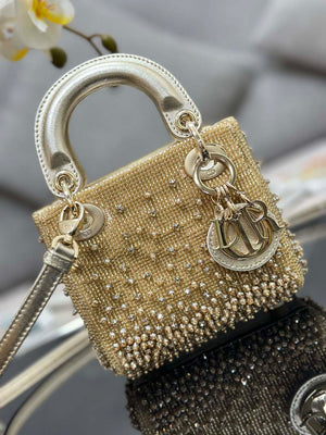 Dior S0856 MICRO LADY DIOR BAG Horizon Metallic Cannage Lambskin embroidery beads - Default Title - View 5