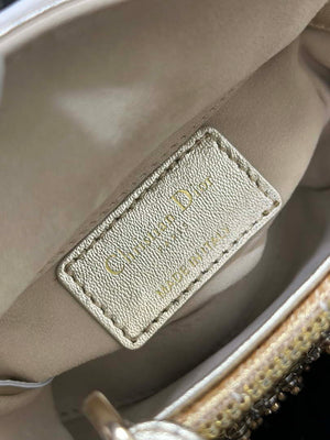 Dior S0856 MICRO LADY DIOR BAG Horizon Metallic Cannage Lambskin embroidery beads - Default Title - View 9