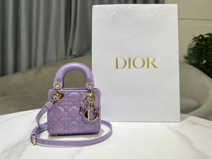 Dior S0856 Micro Lady Dior Bag Lilac Cannage Lambskin - Default Title - View 1