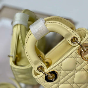 Dior S0856 MICRO LADY Dior Bag Yellow Cannage Lambskin - Default Title - View 3