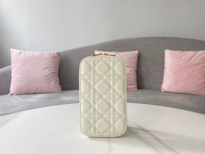 Dior S0872 Lady Dior Phone Holder Cannage Lambskin White - Default Title - View 1
