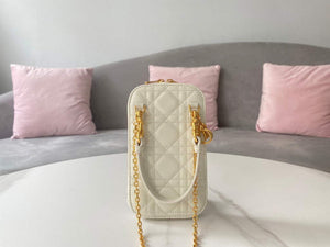 Dior S0872 Lady Dior Phone Holder Cannage Lambskin White - Default Title - View 3
