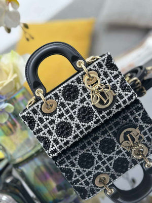 Dior S0910 Micro Lady D-joy Bag Embroidery crystal black - Default Title - View 5