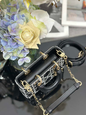 Dior S0910 Micro Lady D-joy Bag Embroidery crystal black - Default Title - View 7