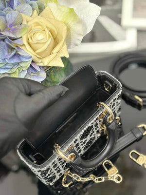Dior S0910 Micro Lady D-joy Bag Embroidery crystal black - Default Title - View 8