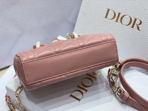 Dior S0910 Small Lady D-joy Bag Pink Cannage Lambskin - Default Title - View 5