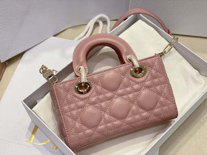 Dior S0910 Small Lady D-joy Bag Pink Cannage Lambskin - Default Title - View 6
