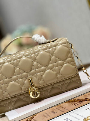 Dior S0980 Mini Miss Dior Bag Latte Cannage Lambskin Apricot - Default Title - View 3