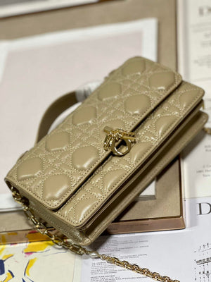 Dior S0980 Mini Miss Dior Bag Latte Cannage Lambskin Apricot - Default Title - View 7