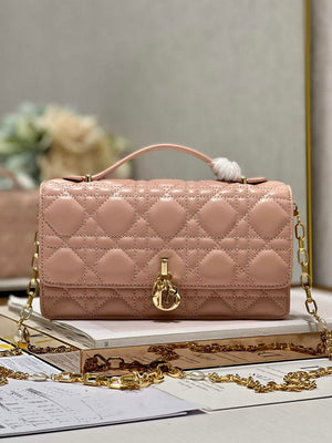 Dior S0980 Mini Miss Dior Bag Latte Cannage Lambskin Pink - Default Title - View 1