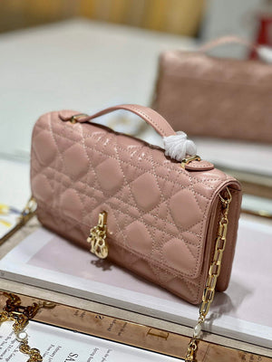 Dior S0980 Mini Miss Dior Bag Latte Cannage Lambskin Pink - Default Title - View 3
