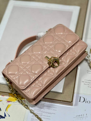 Dior S0980 Mini Miss Dior Bag Latte Cannage Lambskin Pink - Default Title - View 7