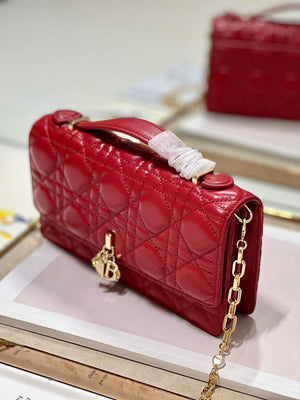 Dior S0980 Mini Miss Dior Bag Latte Cannage Lambskin Red - Default Title - View 3