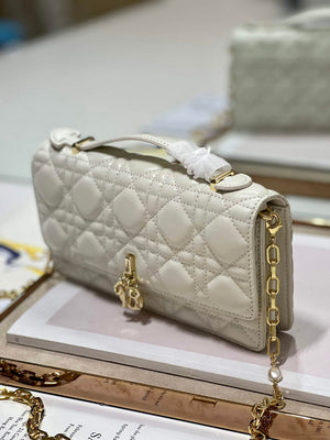 Dior S0980 Mini Miss Dior Bag Latte Cannage Lambskin White - Default Title - View 3