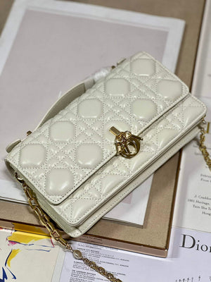 Dior S0980 Mini Miss Dior Bag Latte Cannage Lambskin White - Default Title - View 7