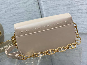 Dior S2350 30 Montaigne Avenue Double Carry East-West Mini Bag Apricot Ribbed Calfskin - Default Title - View 4