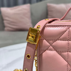 Dior S5140 Caro Box Bag Pink Quilted Macrocannage Calfskin - Default Title - View 6