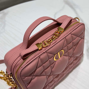 Dior S5140 Caro Box Bag Pink Quilted Macrocannage Calfskin - Default Title - View 7