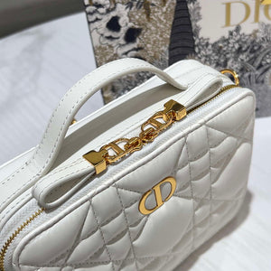 Dior S5140 Caro Box Bag White Quilted Macrocannage Calfskin - Default Title - View 7