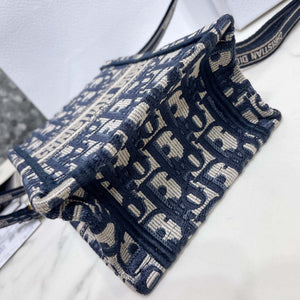 Dior S5555 Mini Dior Book Tote Phone Bag Blue Dior Oblique Embroidery - Default Title - View 4