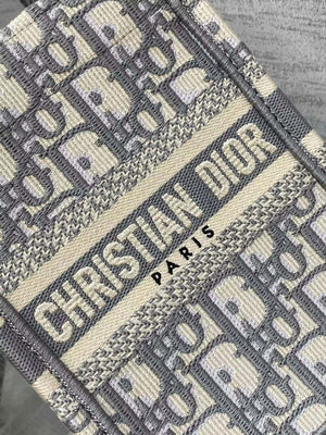 Dior S5555 Mini Dior Book Tote Phone Bag Gray Dior Oblique Embroidery - Default Title - View 3