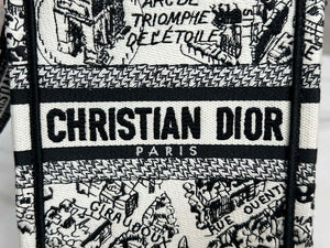 Dior S5555 Mini Dior Book Tote Phone Bag White and Black Eembroidery S1108 - Default Title - View 4