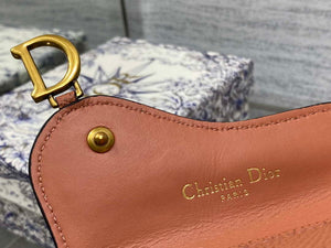 Dior S5611 Saddle Flap Card Holder Brown Grained Calfskin - Default Title - View 4