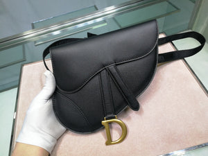Dior Saddle Belt Bag S5632 Black Goat leather - Default Title - View 1
