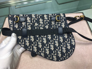 Dior Saddle Belt Bag S5632 Blue Dior Oblique Jacquard - Default Title - View 2