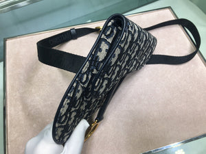 Dior Saddle Belt Bag S5632 Blue Dior Oblique Jacquard - Default Title - View 3