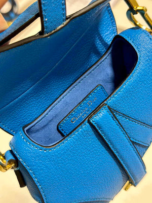 Dior S5685 Micro Saddle Bag With Strap Scarlet Blue Goatskin - Default Title - View 8