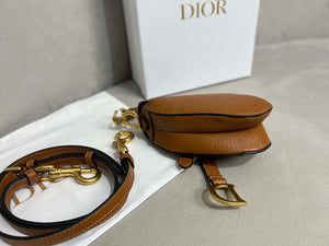 Dior S5685 Micro Saddle Bag With Strap Scarlet Brown Goatskin - Default Title - View 5
