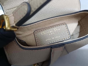 Dior S5685 Micro Saddle Bag With Strap Scarlet Light Gray Goatskin - Default Title - View 8