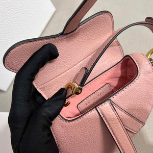 Dior S5685 Micro Saddle Bag With Strap Scarlet Pink Goatskin - Default Title - View 8