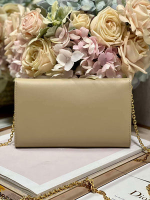 Dior S5703 Bobby EAST-WEST Pouch With Chain Apricot Smooth Calfskin - Default Title - View 4