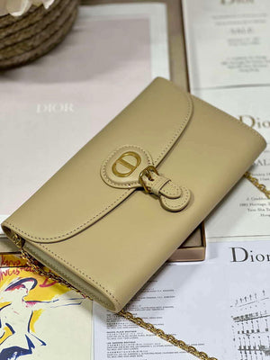 Dior S5703 Bobby EAST-WEST Pouch With Chain Apricot Smooth Calfskin - Default Title - View 6