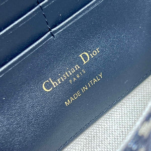 Dior S5703 Bobby EAST-WEST Pouch With Chain Blue Dior Oblique Jacquard - Default Title - View 9