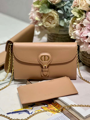 Dior S5703 Bobby EAST-WEST Pouch With Chain Caramel Beige Smooth Calfskin - Default Title - View 1